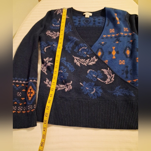 Sundance Fair Isle Navy Blue Merino Wool Women's Sweater - Picture 10 of 11